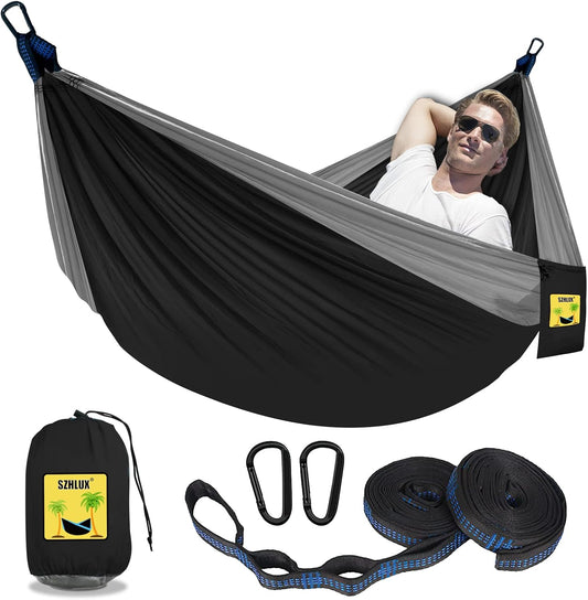 Camping Hammock Double Portable Hammocks Camping Accessories and Camping Gear,Great for Hiking,Outdoor,Beach,Camping