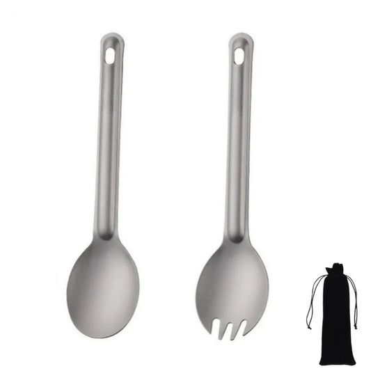 Titanium Camping Spork Spoon Portable Lightweight Outdoor Utensil for Picnic Camping Hiking Camping Equipment